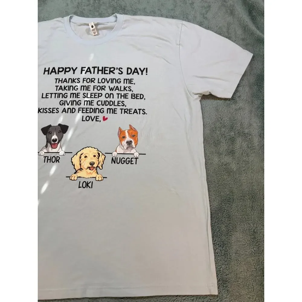 Father’s Day Dog Graphic T-Shirt XXL Light Blue Custom Pet Shirt - Picture 6 of 7